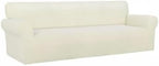 PureFit Super Stretch Sofa Slipcover – Spandex Non Slip Soft Couch Sofa Cover, Washable Furniture Protector with Non Skid Foam and Elastic Bottom for Kids, Pets （XX Large, Ivory）