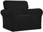 Easy-Going Stretch Chair Sofa Slipcover 1-Piece Couch Sofa Cover Furniture Protector Soft with Elastic Bottom for Kids, Pet. Spandex Jacquard Fabric Small Checks (Chair, Black)