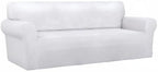 PureFit Super Stretch Sofa Slipcover – Spandex Non Slip Soft Couch Sofa Cover, Washable Furniture Protector with Non Skid Foam and Elastic Bottom for Kids, Pets （Sofa, White）