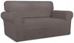 PureFit Super Stretch Sofa Slipcover – Spandex Non Slip Soft Couch Sofa Cover, Washable Furniture Protector with Non Skid Foam and Elastic Bottom for Kids, Pets （Loveseat, Taupe）