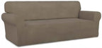 PureFit Super Stretch Sofa Slipcover – Spandex Non Slip Soft Couch Sofa Cover, Washable Furniture Protector with Non Skid Foam and Elastic Bottom for Kids, Pets （Sofa, Natural）