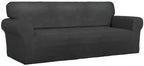 PureFit Super Stretch Sofa Slipcover – Spandex Non Slip Soft Couch Sofa Cover, Washable Furniture Protector with Non Skid Foam and Elastic Bottom for Kids, Pets （Sofa, Dark Gray）