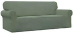 Easy-Going Stretch Sofa Slipcover 1-Piece Sofa Cover Furniture Protector Couch Soft with Elastic Bottom for Kids, Polyester Spandex Jacquard Fabric Small Checks (Sofa, Greyish Green)