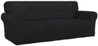 PureFit Super Stretch Sofa Slipcover – Spandex Non Slip Soft Couch Sofa Cover, Washable Furniture Protector with Non Skid Foam and Elastic Bottom for Kids, Pets （Sofa, Black）