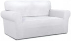 PureFit Super Stretch Sofa Slipcover – Spandex Non Slip Soft Couch Sofa Cover, Washable Furniture Protector with Non Skid Foam and Elastic Bottom for Kids, Pets （Loveseat, White