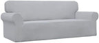 Easy-Going Stretch Sofa Slipcover 1-Piece Sofa Cover Furniture Protector Couch Soft with Elastic Bottom for Kids, Polyester Spandex Jacquard Fabric Small Checks (Sofa, Silver Gray)