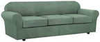 H.VERSAILTEX 4 Piece Stretch Sofa Covers for 3 Cushion Couch Covers for Living Room Furniture Slipcovers (Base Cover Plus 3 Seat Cushion Covers) Upgraded Thicker Jacquard Fabric (XL Sofa, Loden Frost)