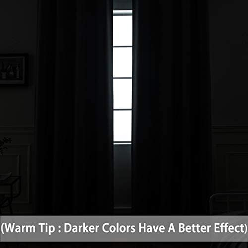 Yakamok Black 100% Blackout Patio Door Curtain Panels W100 x L96,1 Panel