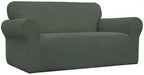 Easy-Going Stretch Loveseat Slipcover 1-Piece Sofa Cover Furniture Protector Couch Soft with Elastic Bottom for Kids Polyester Spandex Jacquard Fabric Small Checks (Loveseat, Olive Green)