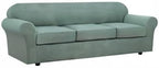 H.VERSAILTEX 4 Piece Stretch Sofa Covers for 3 Cushion Couch Covers for Living Room Furniture Slipcovers (Base Cover Plus 3 Seat Cushion Covers) Upgraded Thicker Jacquard Fabric (XL Sofa, Sage)