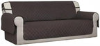 Easy-Going Reversible Oversized Couch Cover for 3 Cushion Couch Sofa Cover for Dogs Water Resistant Furniture Protector Cover with Foam Sticks for Pet (Oversized Sofa, Chocolate/Chocolate)