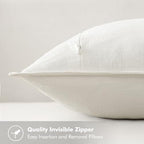 MIULEE Cream Linen Pillow Covers Pack of 4 Decorative Natural Solid Throw Pillow Covers Soft Accent Boho Farmhouse Couch Pillowcases Modern Spring Home Decors for Living Room Bed Sofa 20x20 Inch