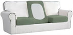 Easy-Going Stretch Individual Chair Couch Cushion Cover Sofa Cushion Furniture Protector Sofa slipcover Soft Flexibility with Elastic Bottom (3-Piece Sofa Cushion Cover, Greyish Green)