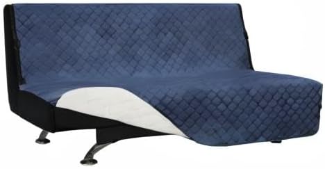 Easy-Going Reversible Couch Cover, Large Futon Sofa, Dark Blue/Ivory