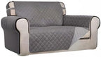 PureFit Reversible Quilted Sofa Cover, Water Resistant Medium Slipcover Furniture Protector, Washable Couch Cover with Non Slip Foam and Elastic Straps for Kids, Dogs, Pets (Loveseat, Gray/Light Gray)