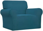 Easy-Going Stretch Chair Sofa Slipcover 1-Piece Couch Sofa Cover Furniture Protector Soft with Elastic Bottom for Kids, Pet. Spandex Jacquard Fabric Small Checks (Chair, Peacock Blue)