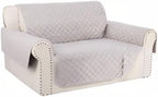 Reversible Loveseat Sofa Covers Couch Cover Furniture Protector(Loveseat Small,Beige/Beige)