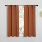NICETOWN Blackout Kitchen Curtains for 50 inches Long - Grommet Thermal Insulated Window Treatments Light Blocking Drapes for Bedroom/Girl Room, Burnt Orange, W34 x L50, 2 Panels