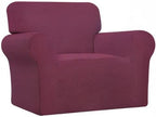 Easy-Going Stretch Oversized Chair Sofa Slipcover 1-Piece Couch Sofa Cover Furniture Protector Soft with Elastic Bottom for Kids Spandex Jacquard Fabric Small Checks ASH Rose