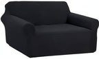 U-NICE HOME Loveseat Cover Stretch Couch Cover Sofa Cover Sofa Slipcover Furniture Protector for 2 Cushion Couch Sofa Pet Friendly(Loveseat, Black)