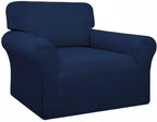 Easy-Going 100% Waterproof Chair Couch Cover, Dual Waterproof Sofa Cover, Stretch Jacquard Sofa Slipcover, Leakproof Furniture Protector for Kids, Pets, Dog and Cat (Chair, Navy)