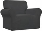 Easy-Going Stretch Oversized Chair Sofa Slipcover 1-Piece Couch Sofa Cover Furniture Protector Soft with Elastic Bottom for Kids Spandex Jacquard Fabric Small Checks Dark Gray