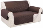 Reversible Loveseat Sofa Covers Couch Cover Furniture Protector(Loveseat Small,Chocolate/Beige)