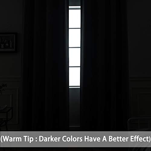 Yakamok Light Grey Room Darkening Curtains 96 inch Sliding Door Drapes