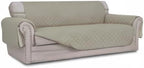 Easy-Going 4 Seater Sofa Slipcover Reversible Sofa Cover Water Resistant Couch Cover with Foam Sticks Elastic Straps Furniture Protector for Pets Children Dog Cat (XX-Large, Beige/Beige)