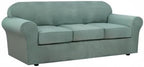 H.VERSAILTEX 4 Piece Stretch Sofa Covers for 3 Cushion Couch Covers for Living Room Furniture Slipcovers (Base Cover Plus 3 Seat Cushion Covers) Upgraded Thicker Jacquard Fabric (Sofa, Sage)