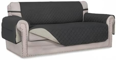 Easy-Going Reversible Couch Cover, 2 Cushion Sofa, Darkgray/Beige