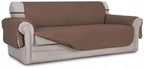 Easy-Going Reversible Couch Cover for 3 Cushion Couch Sofa Cover for Dogs Water Resistant Furniture Protector Cover with Foam Sticks Elastic Straps for Pet Cat (Sofa, Brown/Brown)