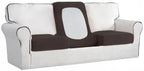 Easy-Going Stretch Individual Chair Couch Cushion Cover Sofa Cushion Furniture Protector Sofa slipcover Soft Flexibility with Elastic Bottom (3-Piece Sofa Cushion Cover, Chocolate)