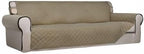 PureFit Reversible Quilted Sofa Cover, Water Resistant Slipcover Furniture Protector, Washable Couch Cover with Non Slip and Elastic Straps for Kids, Dogs, Pets (XX Large, Beige/Beige)