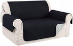 Reversible Loveseat Sofa Covers Couch Cover Furniture Protector(Loveseat Small,Black/Grey)