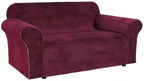 H.VERSAILTEX Stretch Velvet Loveseat Covers for 2 Cushion Couch Covers for Living Room Sofa Covers Slipcovers with Non Slip Straps Bottom, Ultra Thick Comfy Velour (Width 58"-72", Burgundy)