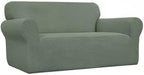 Easy-Going Stretch Oversized Loveseat Slipcover 1-Piece Sofa Cover Furniture Protector Couch Soft with Elastic Bottom for Kids Polyester Spandex Jacquard Fabric Small Checks Greyish Green