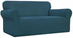 Easy-Going Stretch Oversized Loveseat Slipcover 1-Piece Sofa Cover Furniture Protector Couch Soft with Elastic Bottom for Kids Polyester Spandex Jacquard Fabric Small Checks Deep Teal