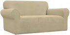 Easy-Going Stretch Oversized Loveseat Slipcover 1-Piece Sofa Cover Furniture Protector Couch Soft with Elastic Bottom for Kids Polyester Spandex Jacquard Fabric Small Checks Beige