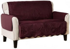 Great Bay Home Reversible Loveseat Cover - Washable Slipcover Furniture Protector with Elastic Straps - Perfect for Kids & Pets - Quilted & Stitched Detail (Wine/Light Grey)