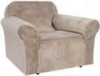 H.VERSAILTEX Stretch Velvet Armchair Cover Couch Covers 1 Cushion Chair Slipcover for Living Room Furniture Cover Crafted from Thick Comfy Rich Velour (Chair 31"-49", Taupe)