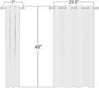 NICETOWN White Lightweight Fabric Curtain Panels, 48 inch Length, Non-Blackout Window Drapes for Bedroom & Dining Room (Set of 2, 42" W x 48" L)