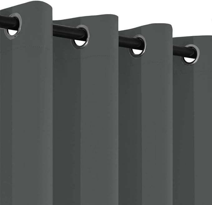 Yakamok Dark Grey Room Darkening Window Curtains 52x36 Inch for Kitchen