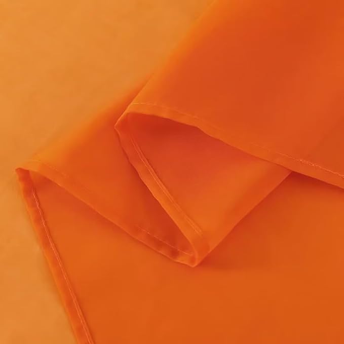 SpaceDresser Basic Rod Pocket Sheer Voile Window Curtain Panels Orange 2 Panels 52 Width 84 Inch Long for Kitchen Bedroom Children Living Room Yard(Orange,52 W x 84 L)