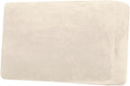 H.VERSAILTEX Velvet Stretch Individual Cushion Cover Plush Cushion Slipcover for Loveseat Sofa Furniture Protector Seat Cushion Sofa Cover (1 Piece Loveseat Cushion Cover, Cream)