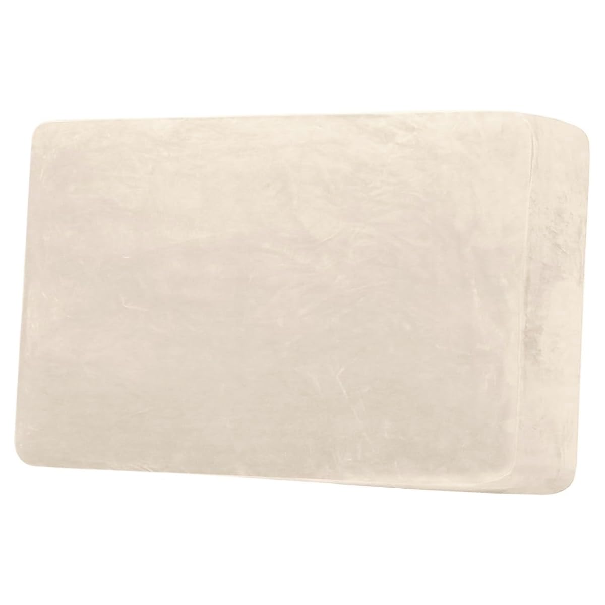 H.VERSAILTEX Velvet Stretch Individual Cushion Cover Plush Cushion Slipcover for Loveseat Sofa Furniture Protector Seat Cushion Sofa Cover (1 Piece Loveseat Cushion Cover, Cream)