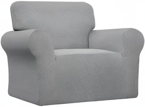 Easy-Going Stretch Oversized Chair Slipcover with Arm Washable Light Gray