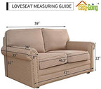 Easy-Going Reversible Loveseat Couch Cover for 2 Cushion Couch Sofa Cover for Dogs Water Resistant Furniture Protector with Foam Sticks Elastic Straps for Pet (Loveseat, Christmas Red/Ivory)