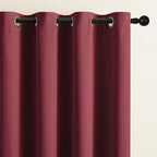 Joydeco Blackout Curtains for Bedroom 84 inch Long 2 Panels, Thermal Insulated Room Darkening Curtains with Grommets, Soft Window Drapes for Living Room (W52 x L84 Inch, Burgundy Red)