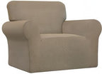 Easy-Going Stretch Chair Sofa Slipcover 1-Piece Couch Sofa Cover Furniture Protector Soft with Elastic Bottom for Kids, Pet. Spandex Jacquard Fabric Small Checks (Chair, Natural)